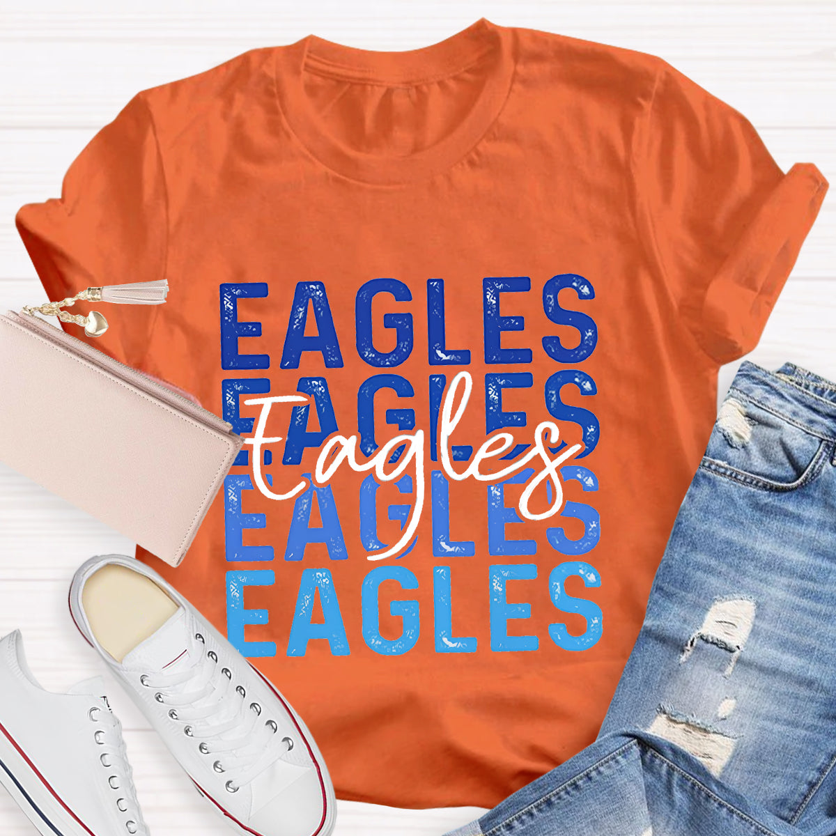 Personalized School Mascot Eagles Teacher T-Shirt