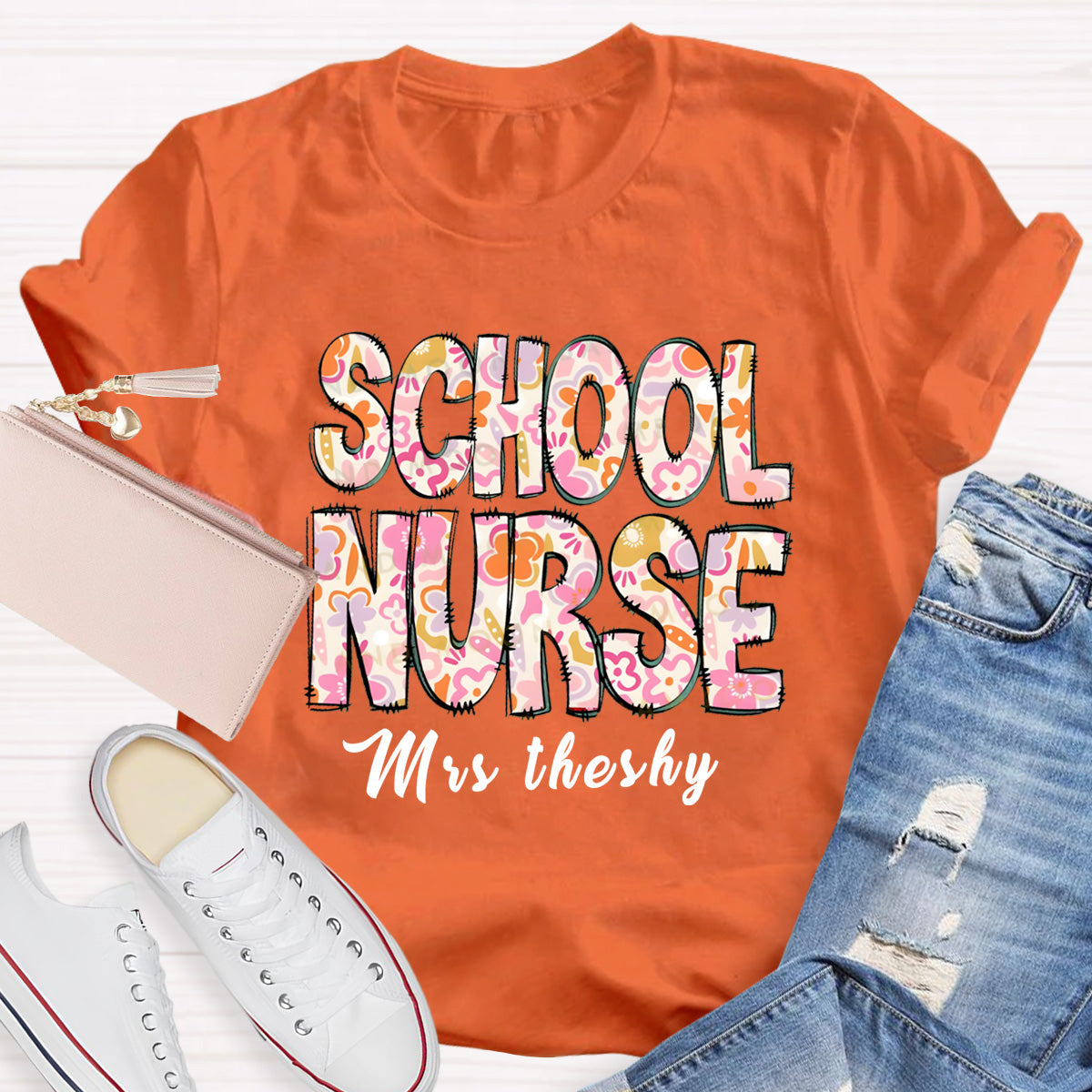Personalized Name School Nurse Miss Theshy T-Shirt