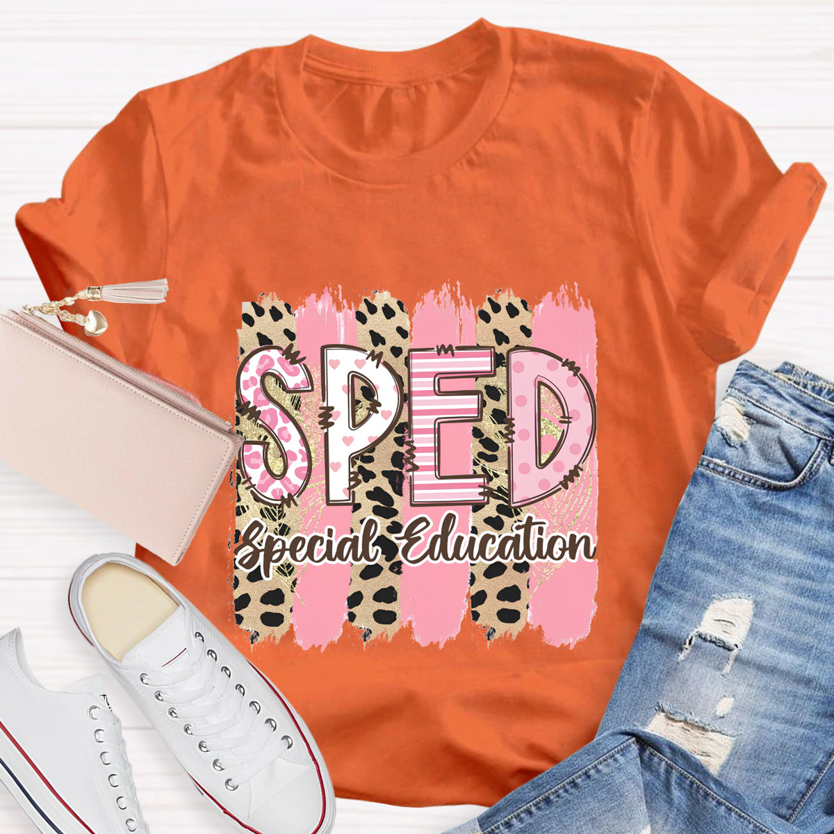 Pink Leopard SPED Special Education T-Shirt