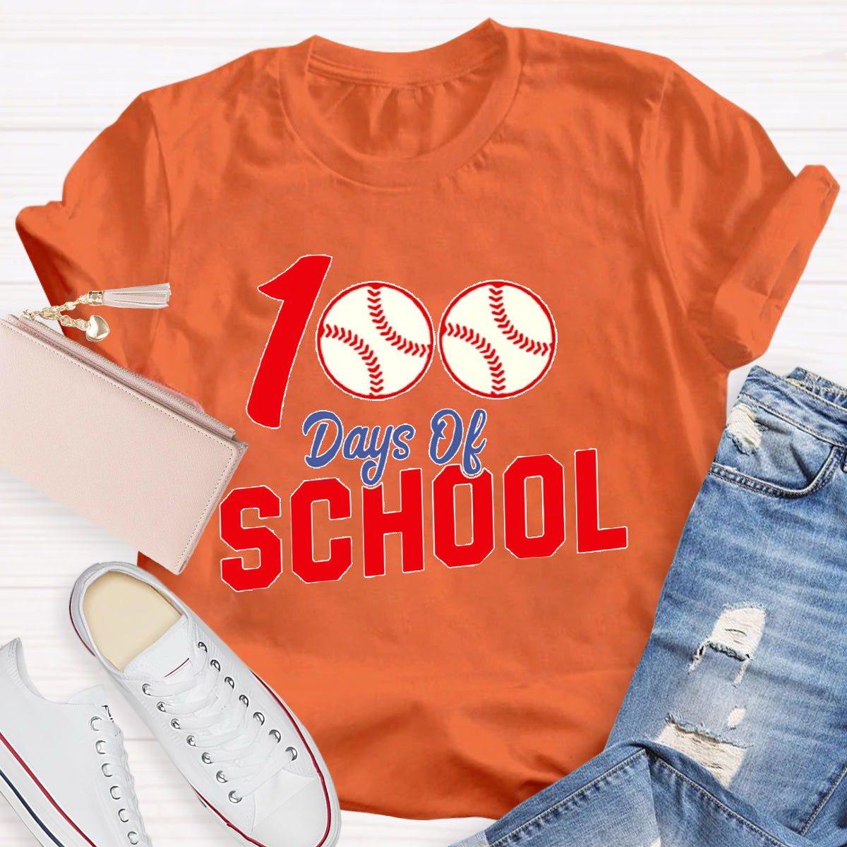 100 Days Of School Baseball T-Shirt