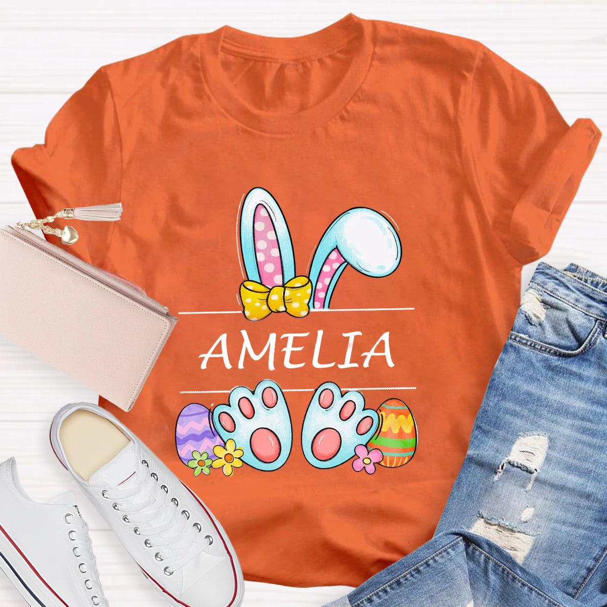 Personalized Name Happy Easter Bunny T-Shirt