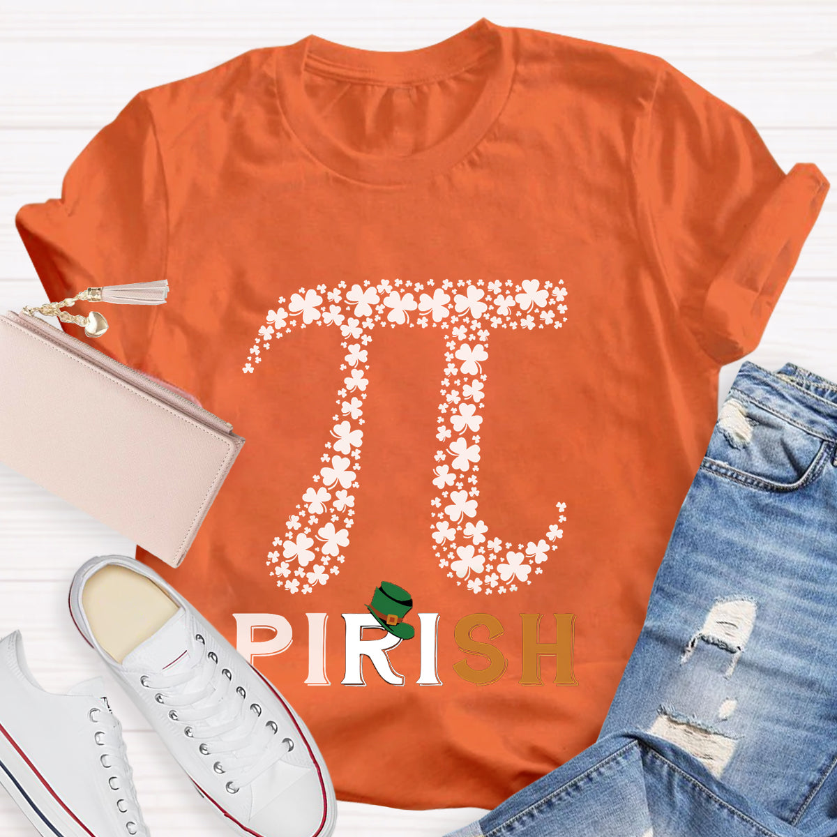 Pirish Pi Irish Shamrock Math St Patrick's Day T-Shirt