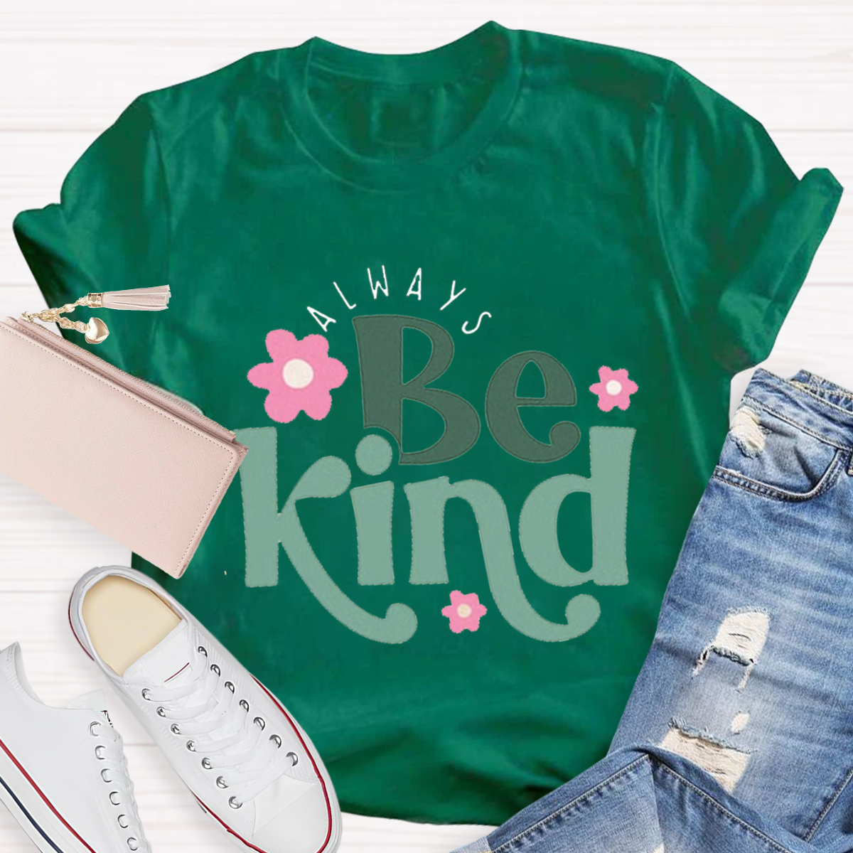 Flower Design Always Be Kind Teacher T-shirt