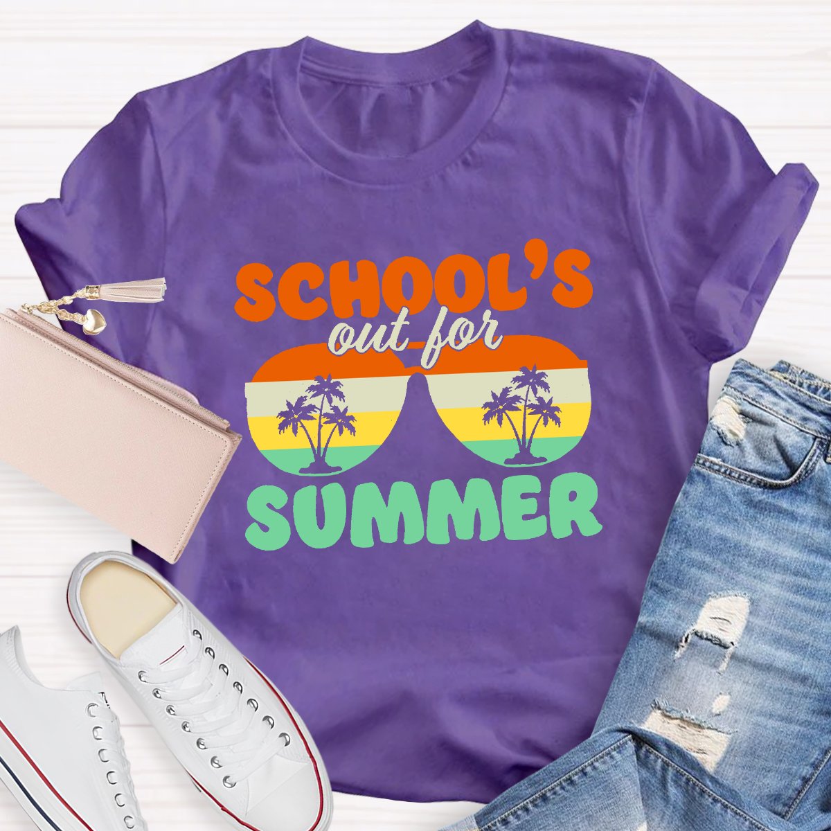 School's Out For Summer Teacher Graphic Tee Shirt