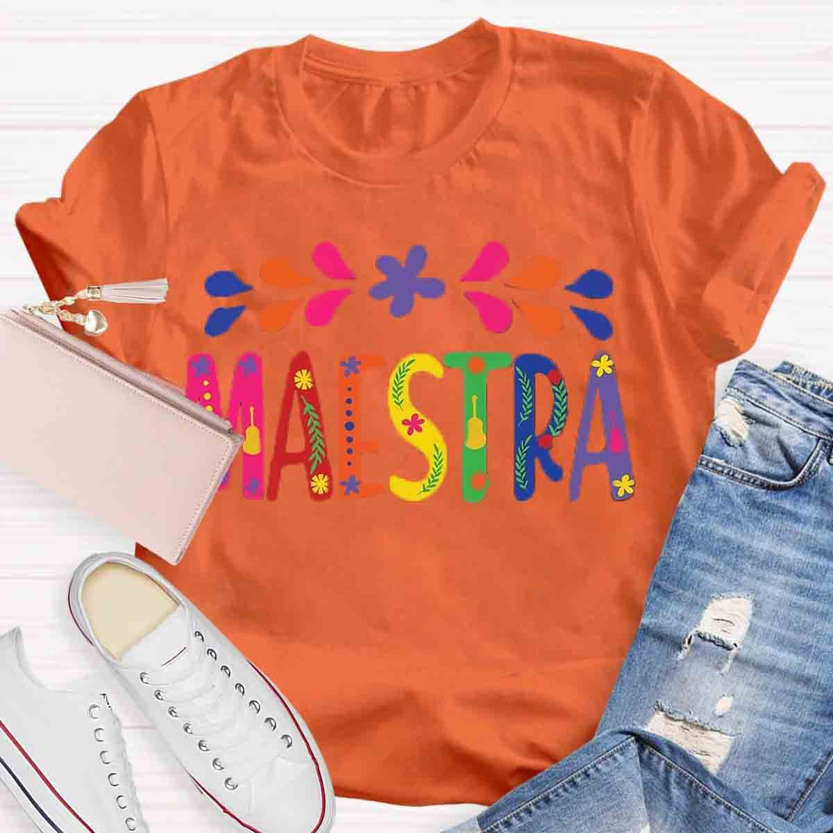 Spanish Teacher Maestra Art T-Shirt