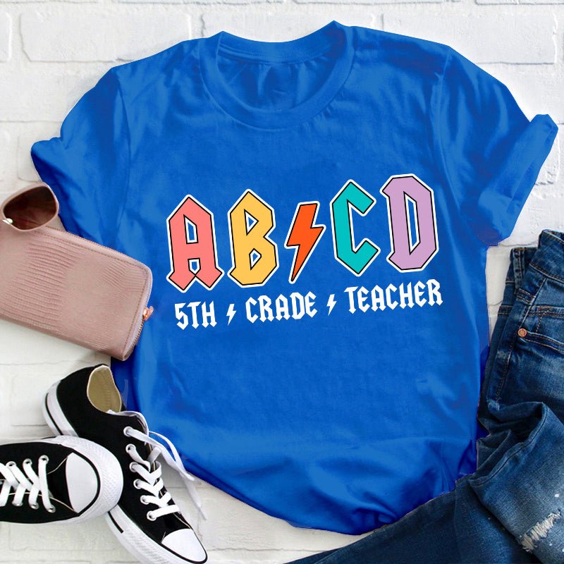 Personalized Colored Lightning Teacher T-Shirt