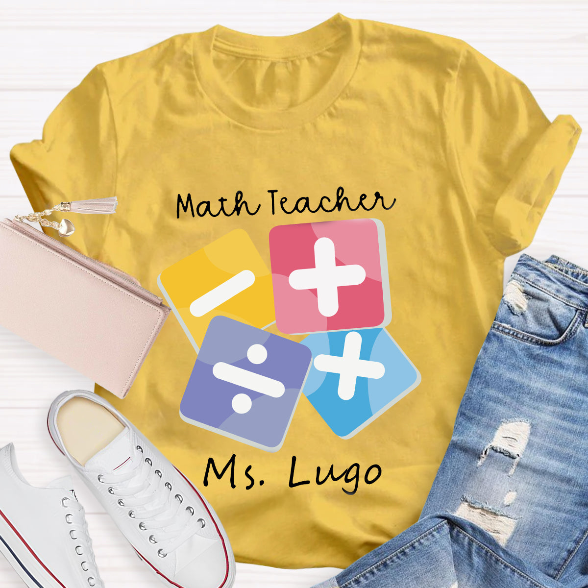 Personalized Name Funny Math Teachers T-Shirt