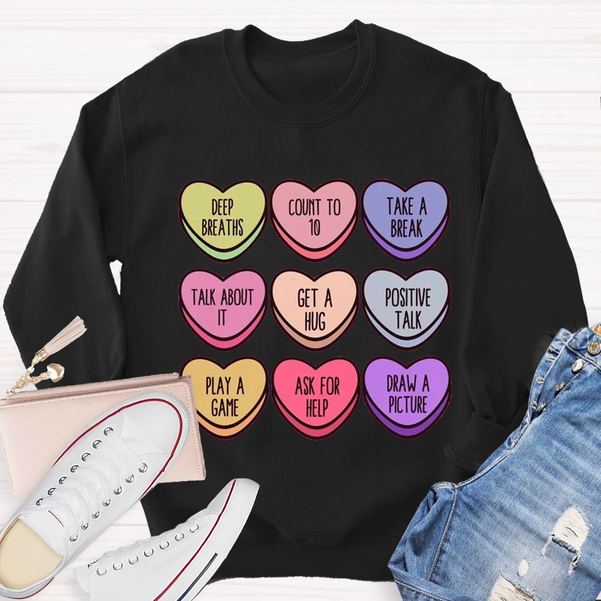 Comfort Colors Conversation Heart Teacher Sweatshirt