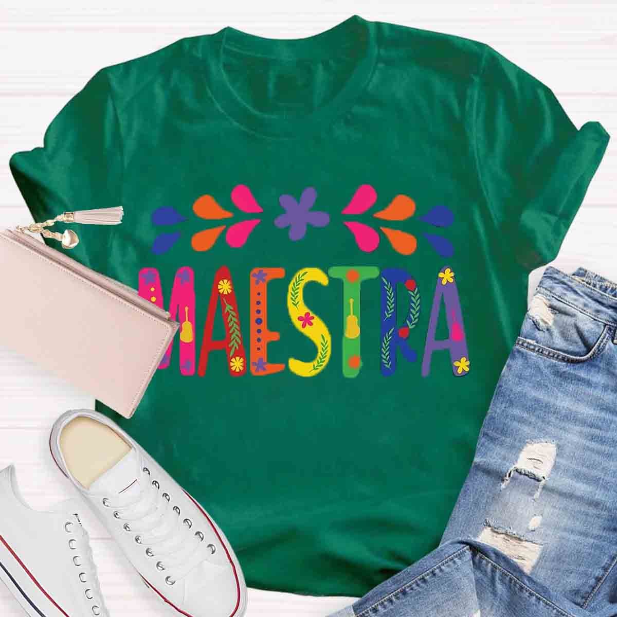 Spanish Teacher Maestra Art T-Shirt