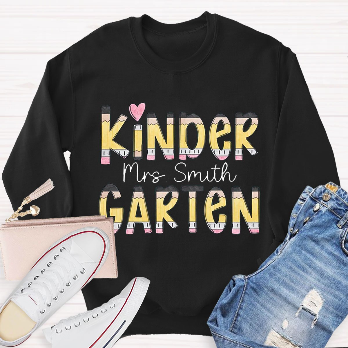 Personalized Name Kinder Garden Teachers Sweatshirt