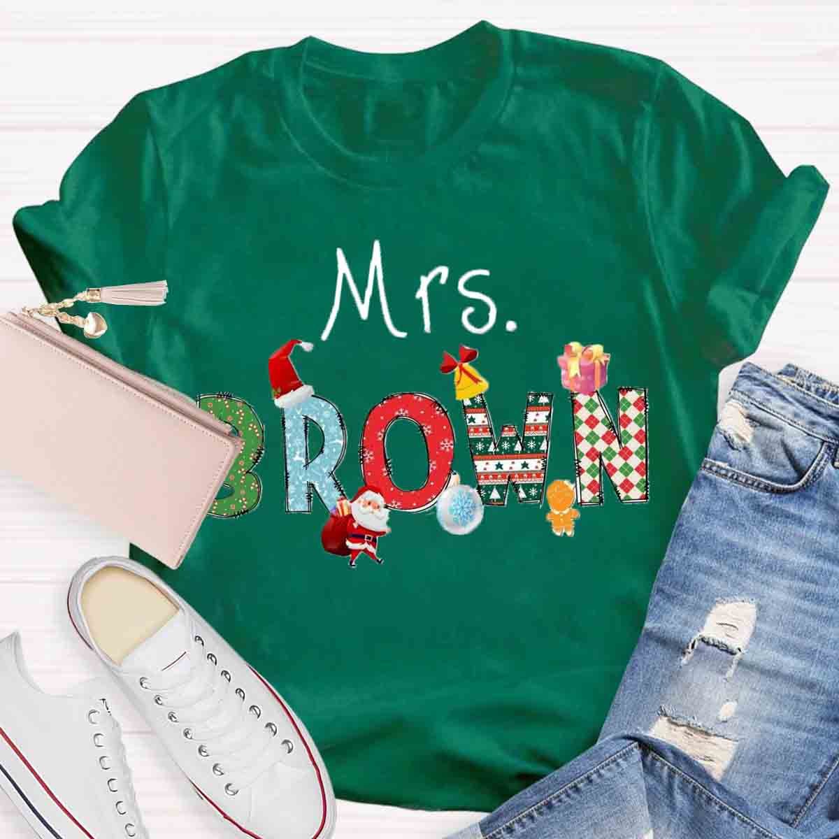 Personalized Name Santa Claus Gift Christmas T-Shirt