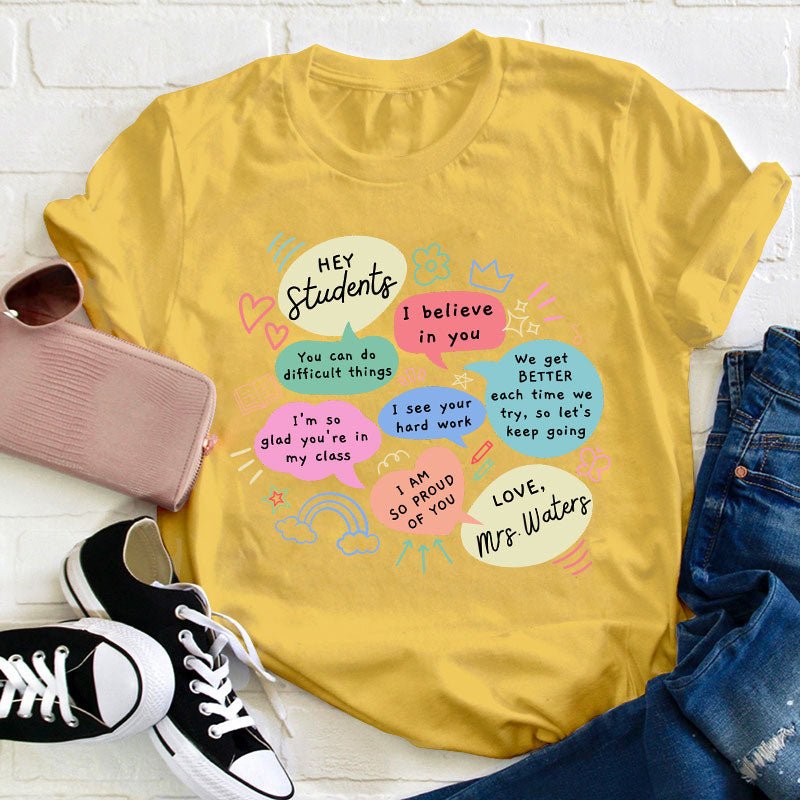 Personalized Positive Discourse Teacher T-Shirt