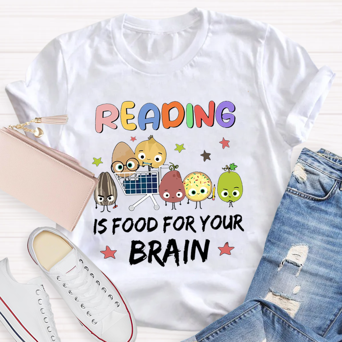 Reading Is Food For Your Brain Teacher T-Shirt