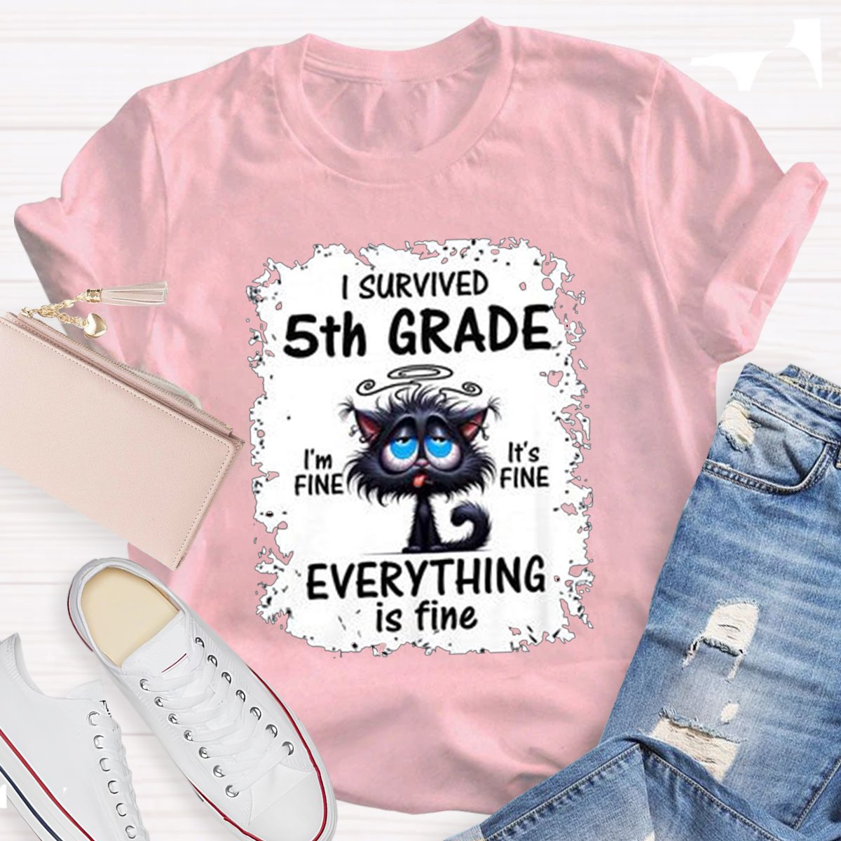 Personalized I Survived 5th Grade Teacher Shirt