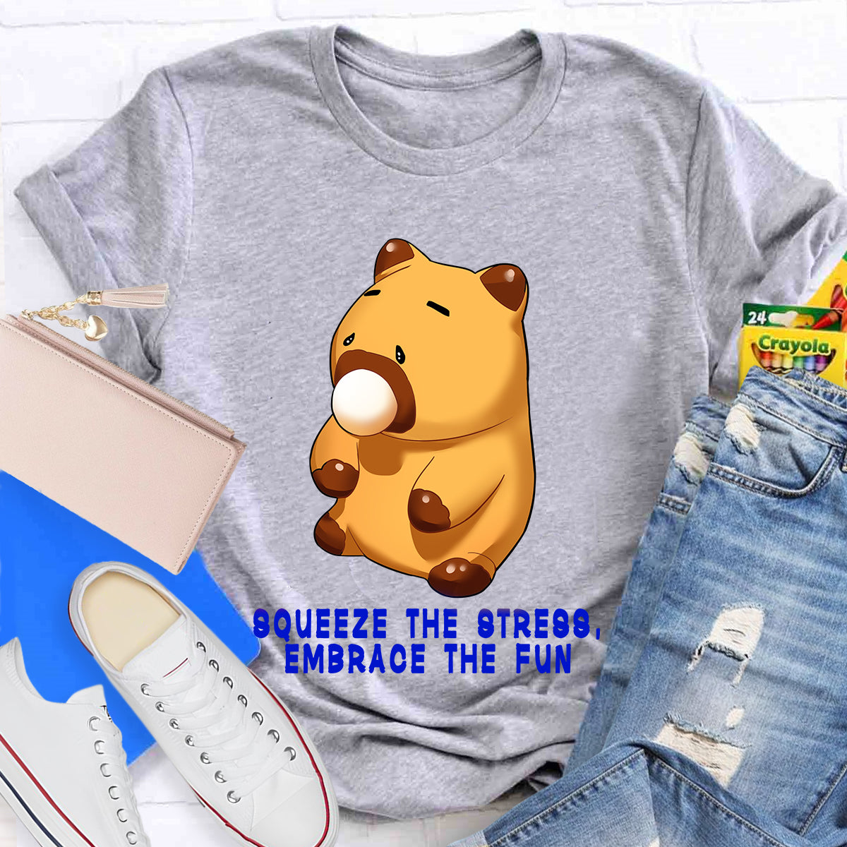 Squeeze The Stress, Embrace The Fun Capybara T-Shirt