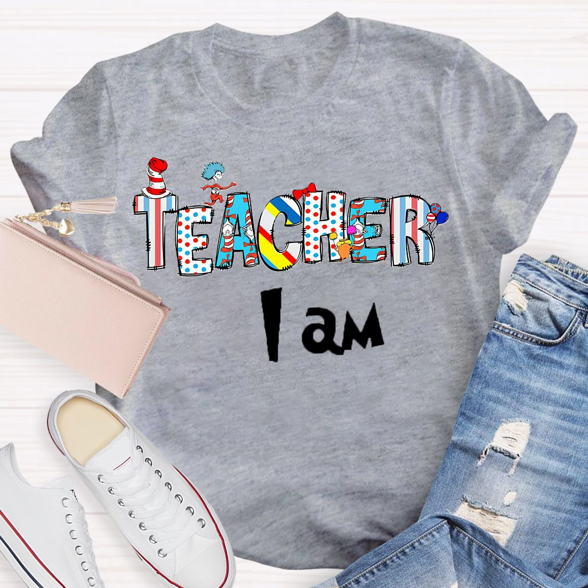 Cartoon Design Teacher T-shirt