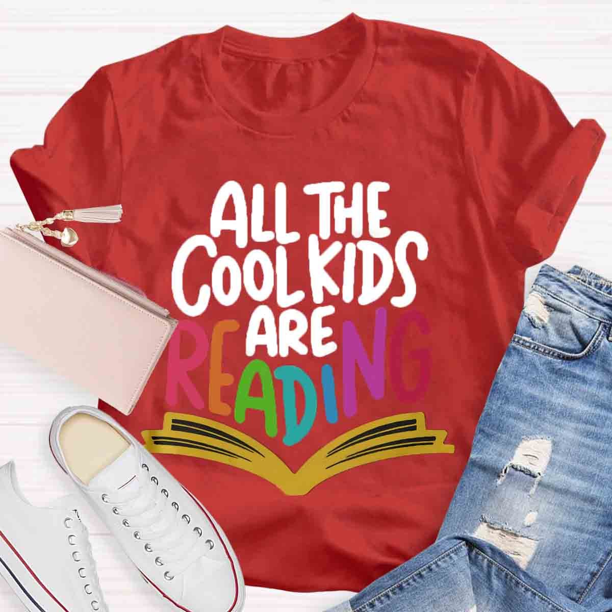 All The Cool Kids Are Reading Print T-Shirt