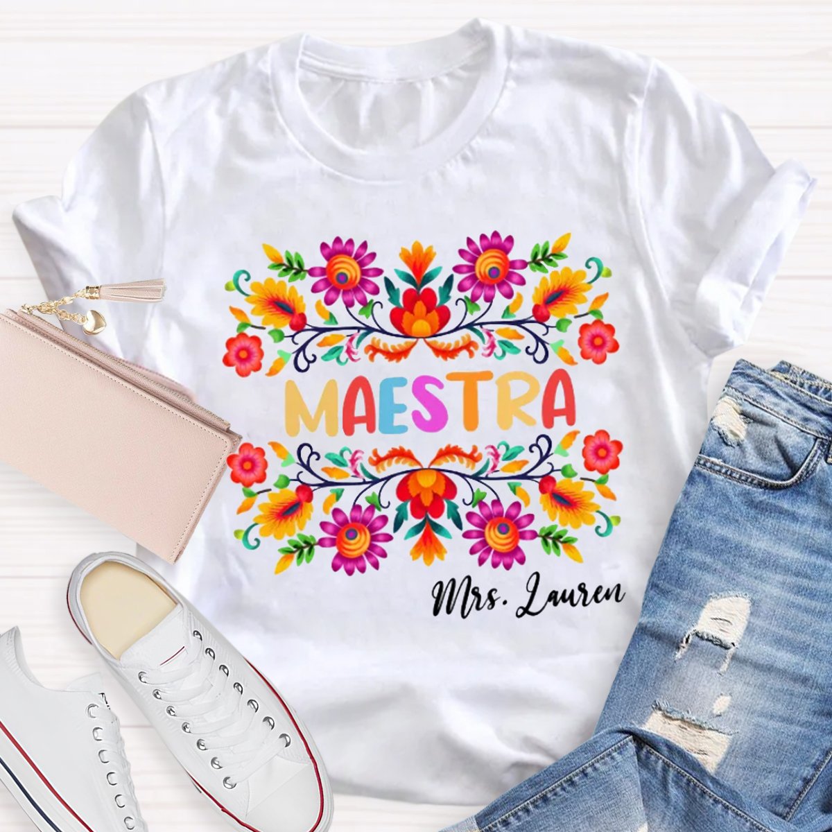 Personalized Maestra Teacher Shirt