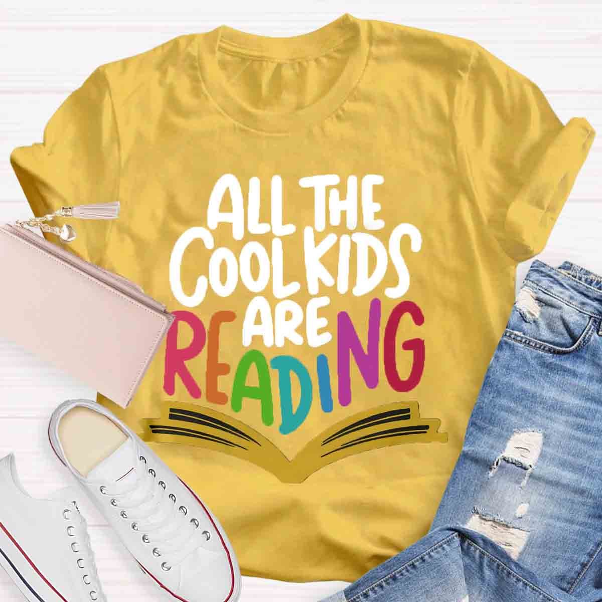 All The Cool Kids Are Reading Print T-Shirt