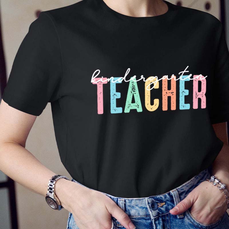 Personalized Colorful Grade Teacher T-Shirt