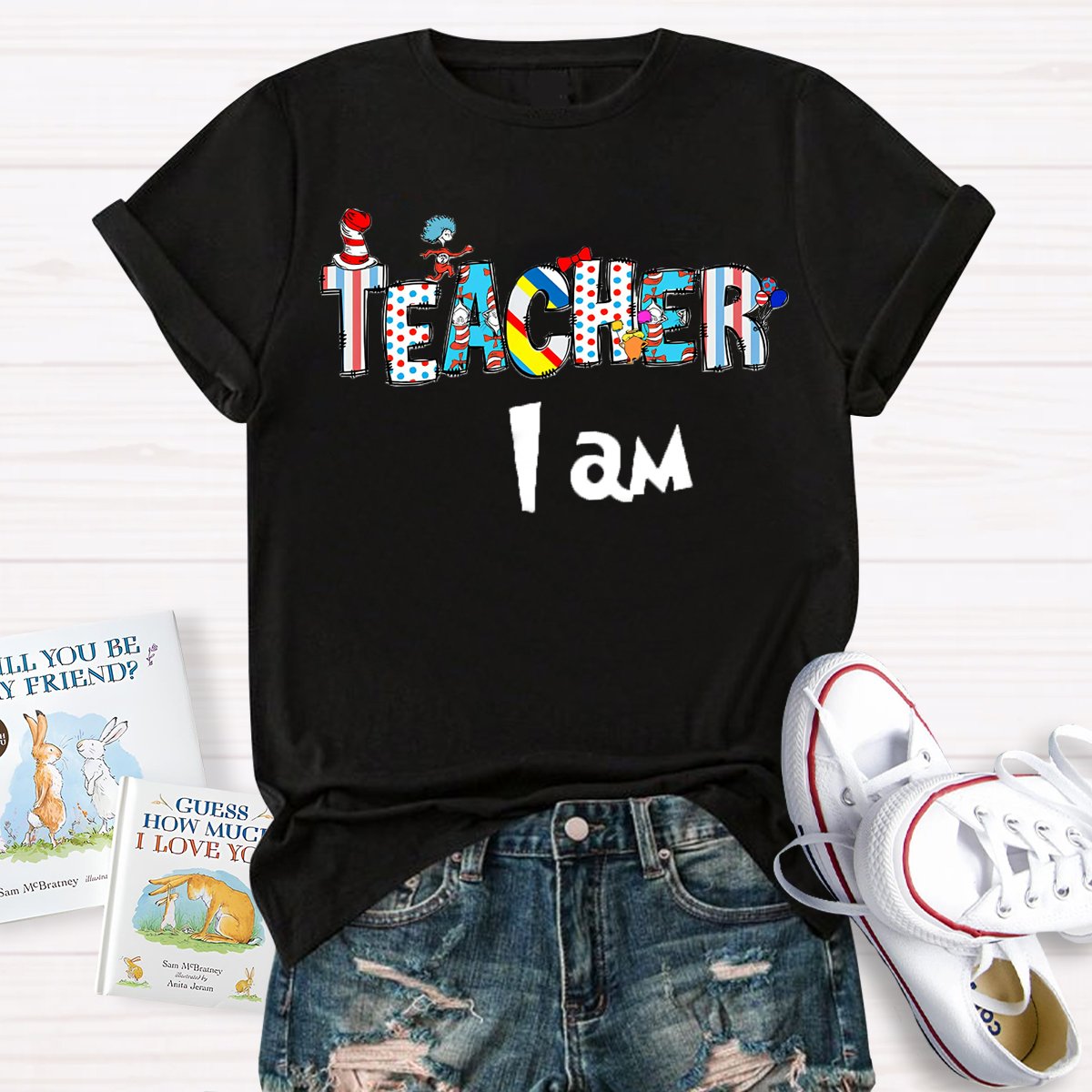 Cartoon Design Teacher T-shirt