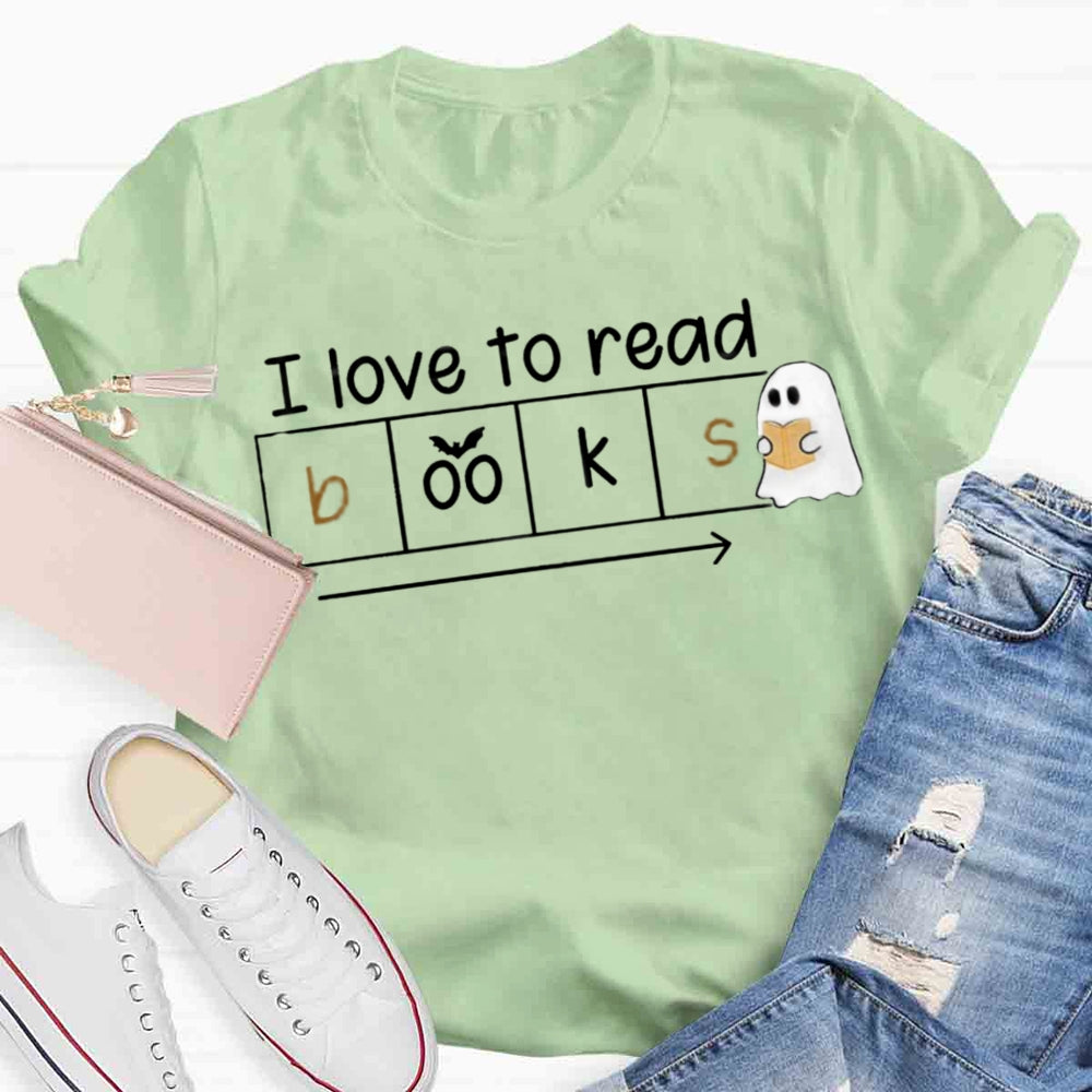 I Love To Read Books Halloween T-shirt