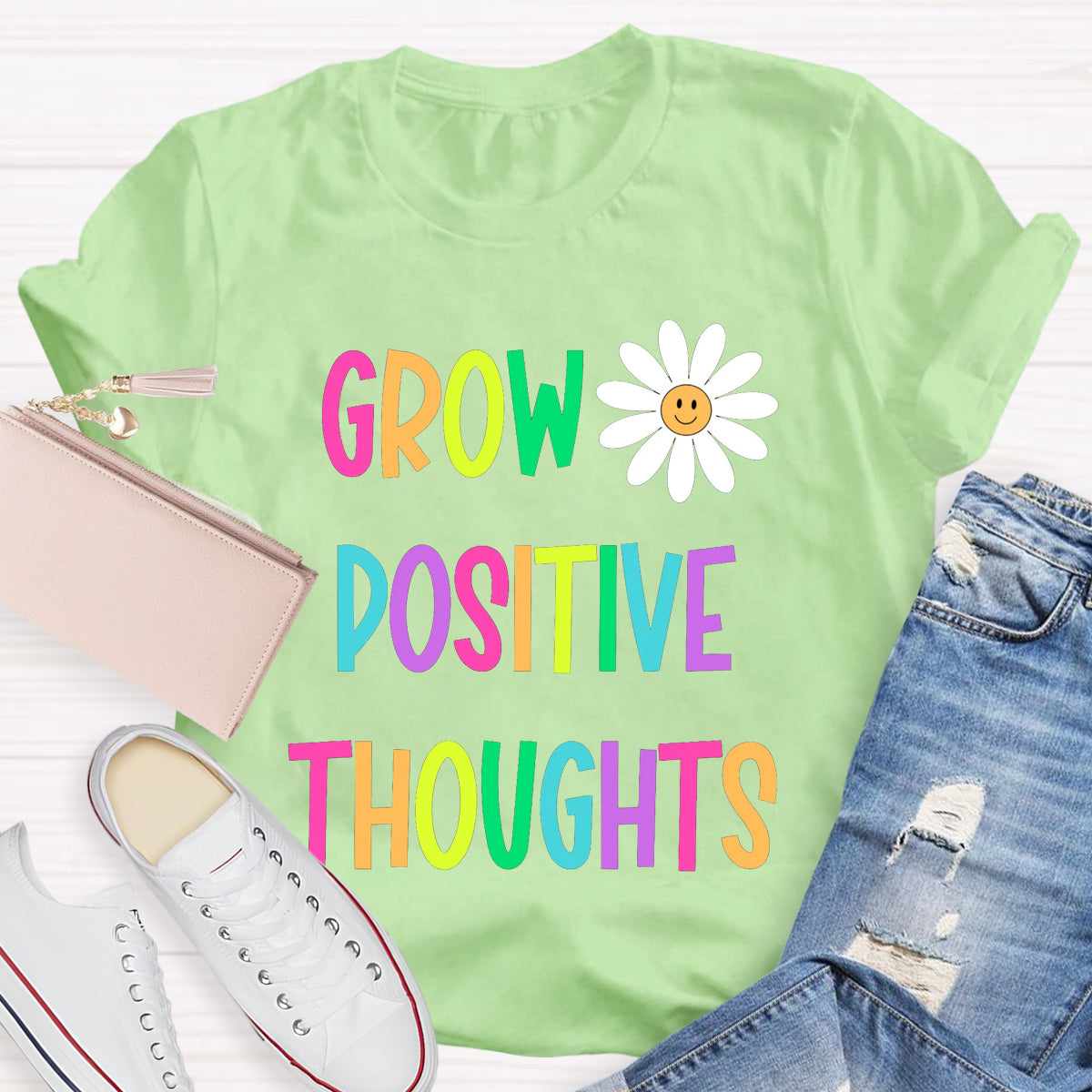 Grow Positive Thoughts Daisy T-Shirt