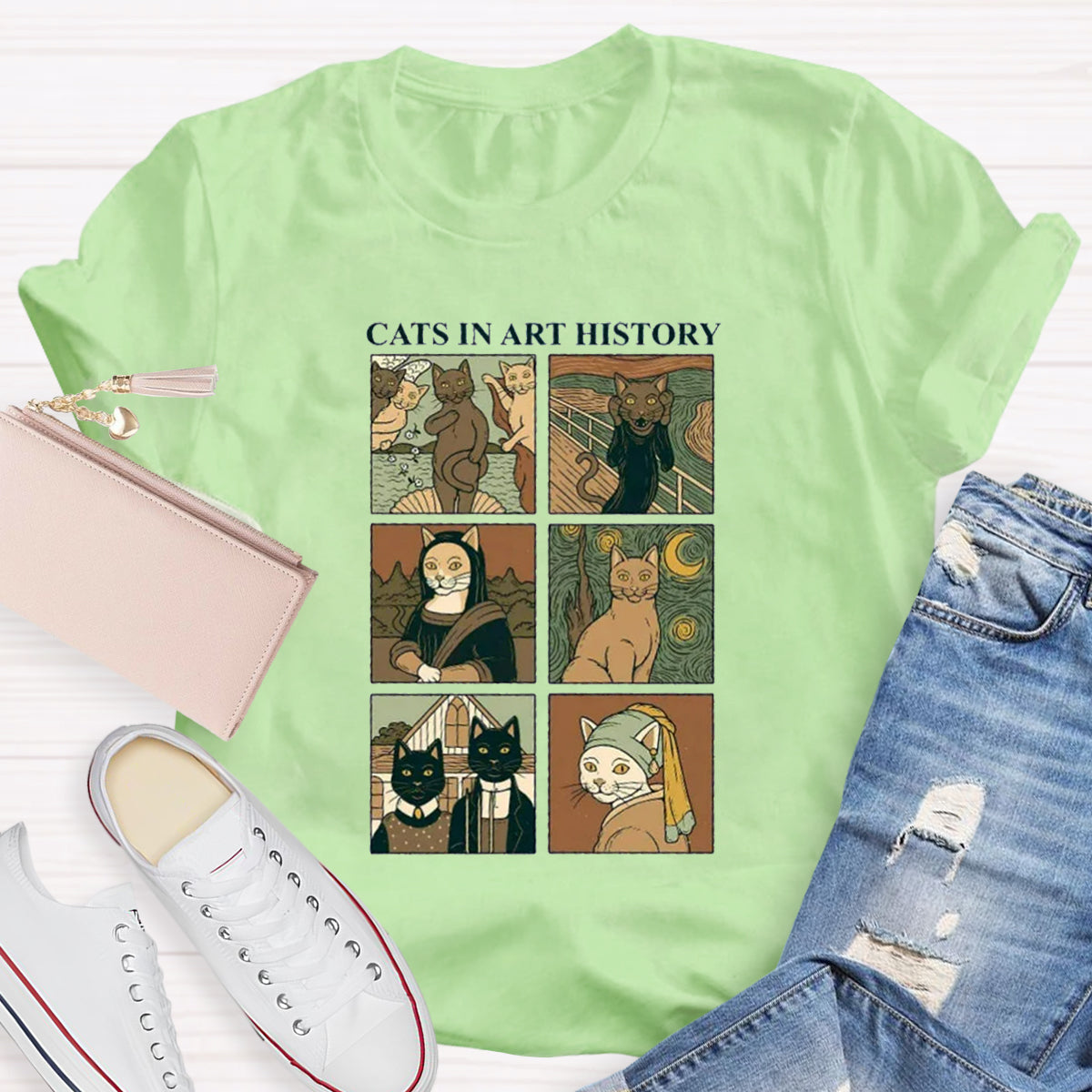 Cat In Art History T-Shirt