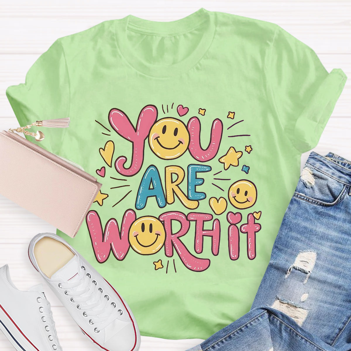 You Are Worth It Smile Face T-Shirt