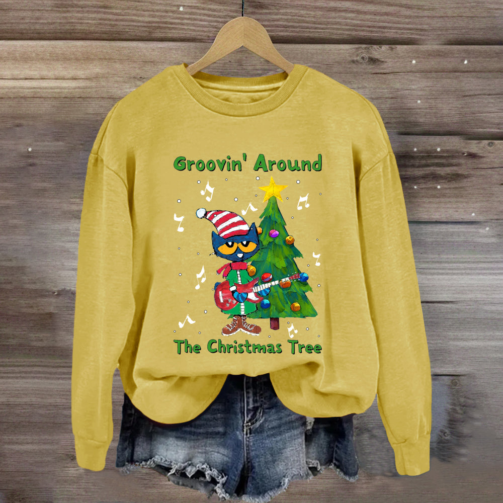 Groovin Around The Christmas Tree Sweatshirt