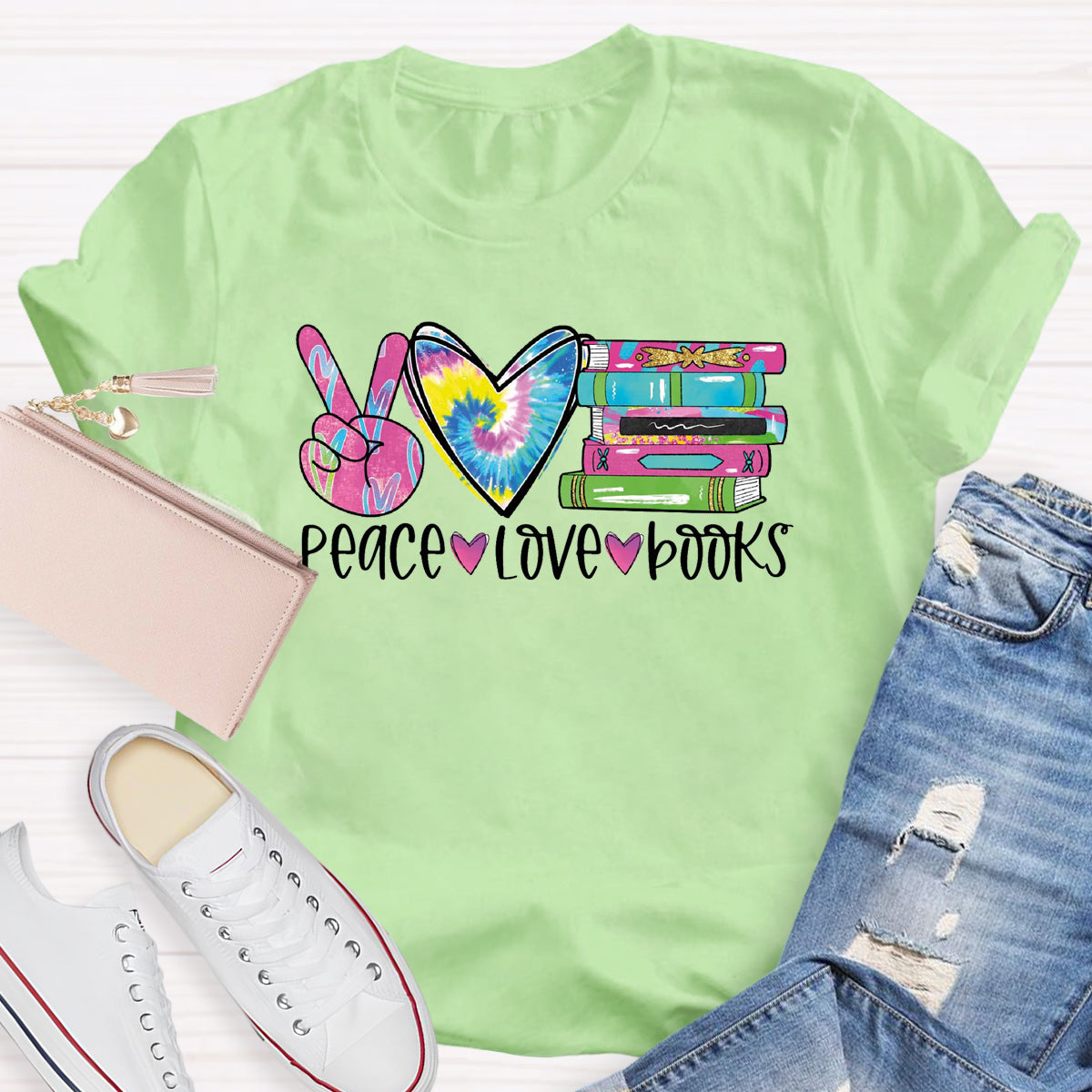 Peace Love Books T-Shirt