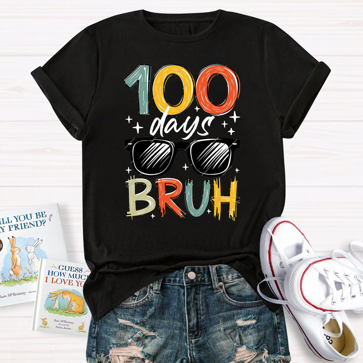 100 Days Bruh Teacher T-Shirt