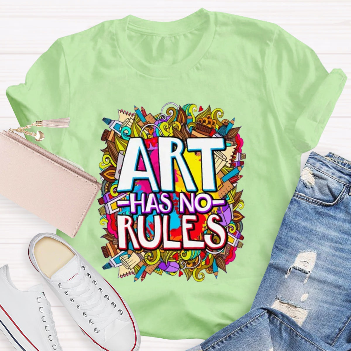 Art Has No Rules Teacher T-Shirt