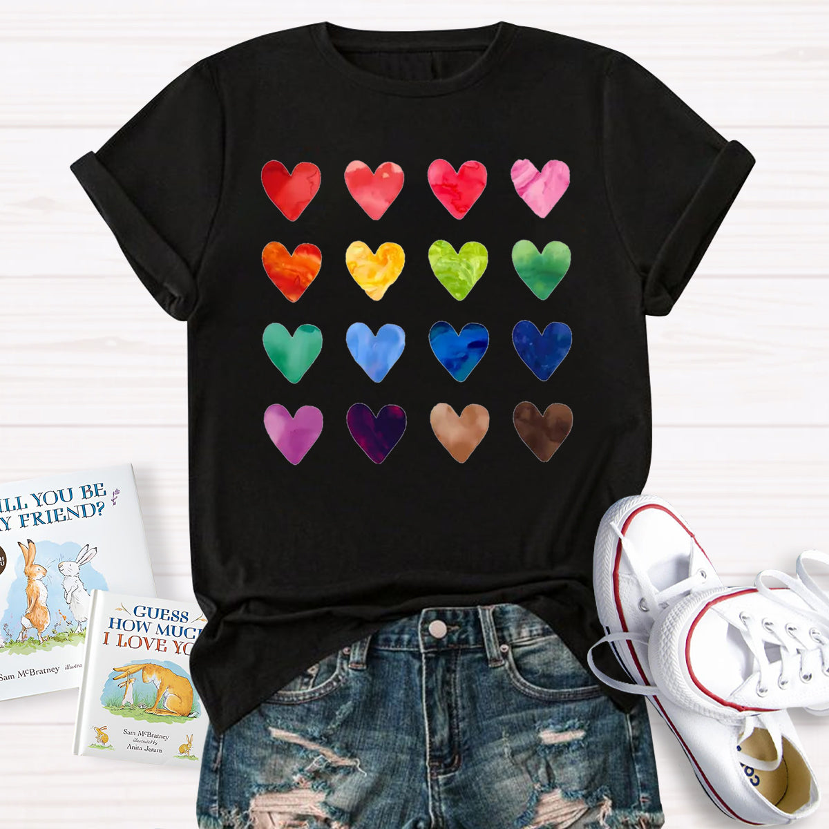 Colorful Love Combination Teacher T-Shirt