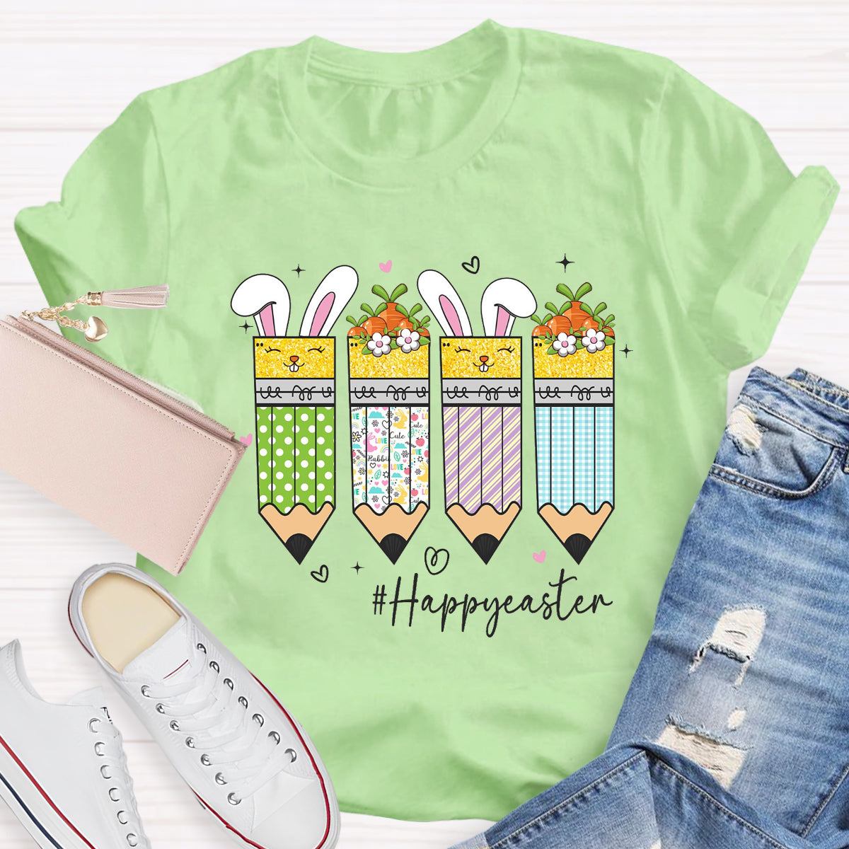 Happy Easter Pencil Teacher T-Shirt