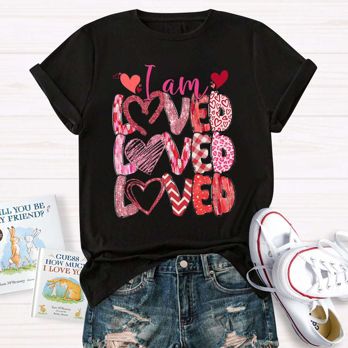 I am Loved Pink Heart T-Shirt