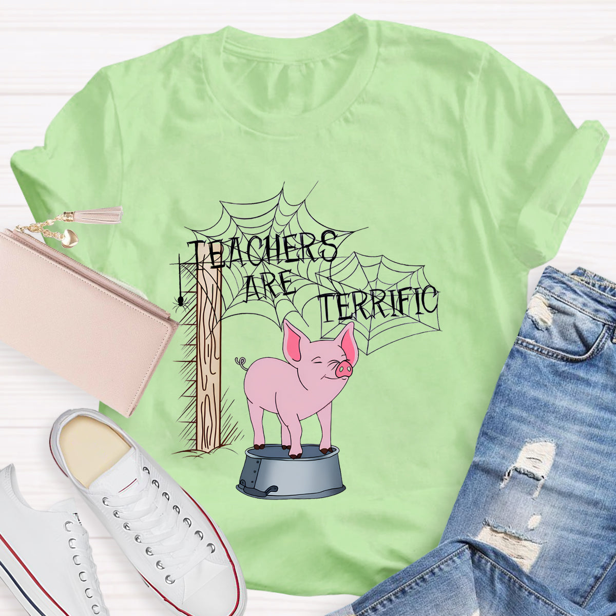 Pink Pig Teacher Are Terrific T-Shirt