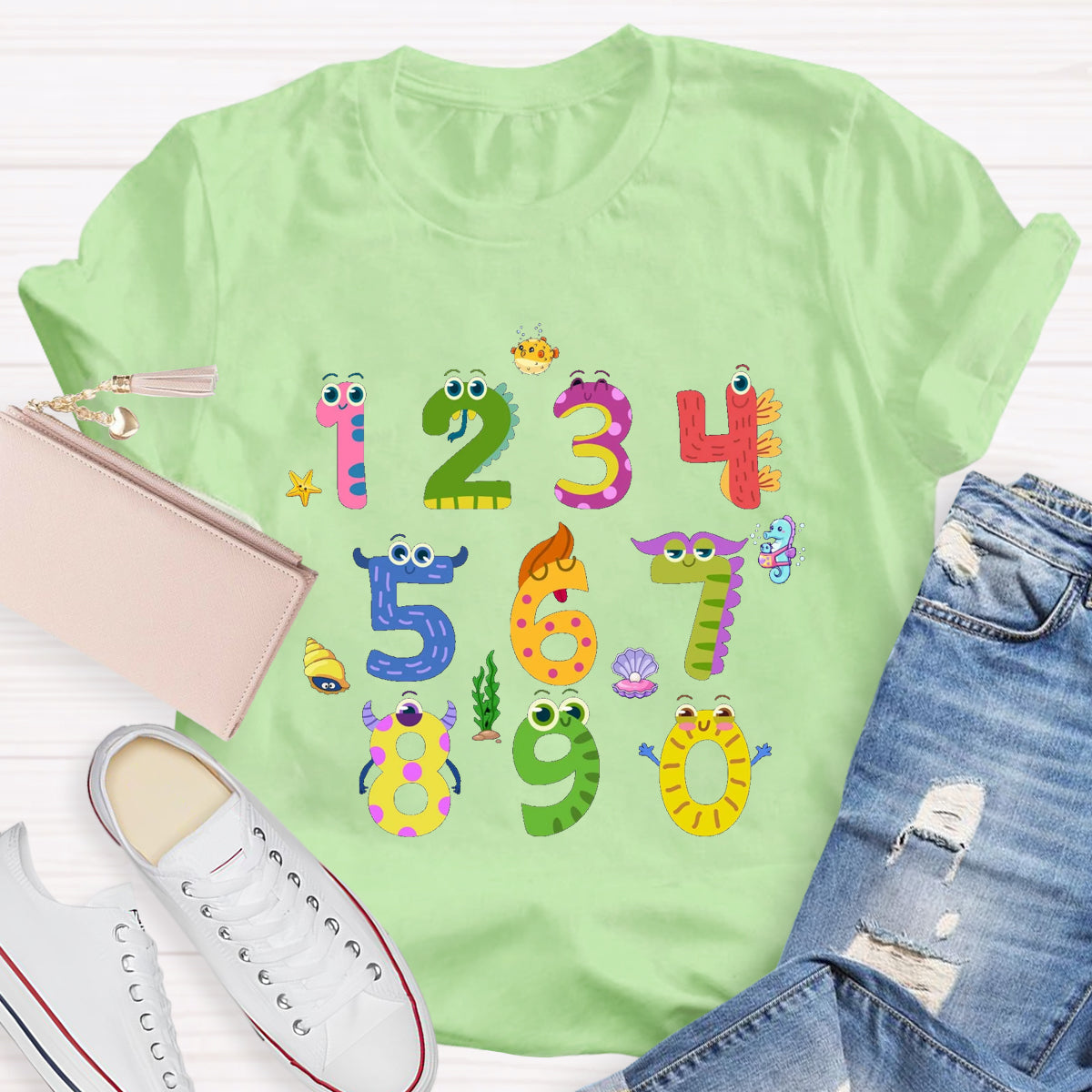 Number Monster Math Teacher T-Shirt