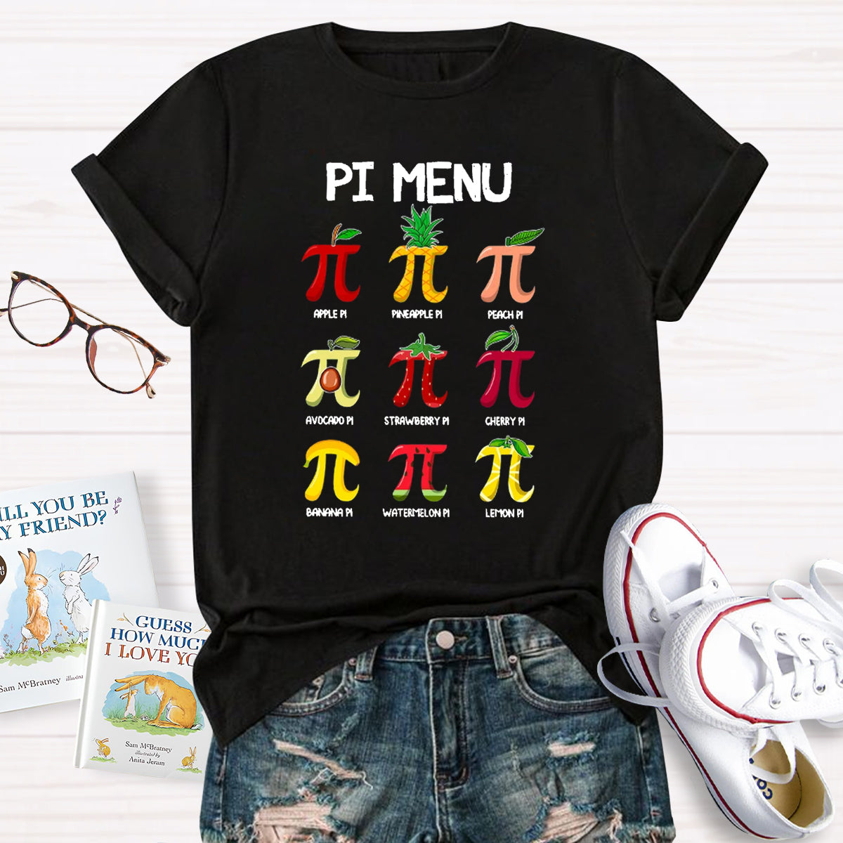 Pi Menu Happy Pi Day Math Pi Symbol Teacher T-Shirt