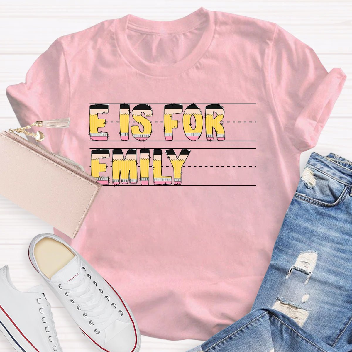 Personalized Name E Is For EmilyT-Shirt