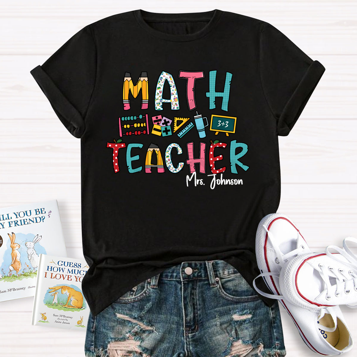 Personalized Math Teacher Name Mrs. Johnson T-Shirt