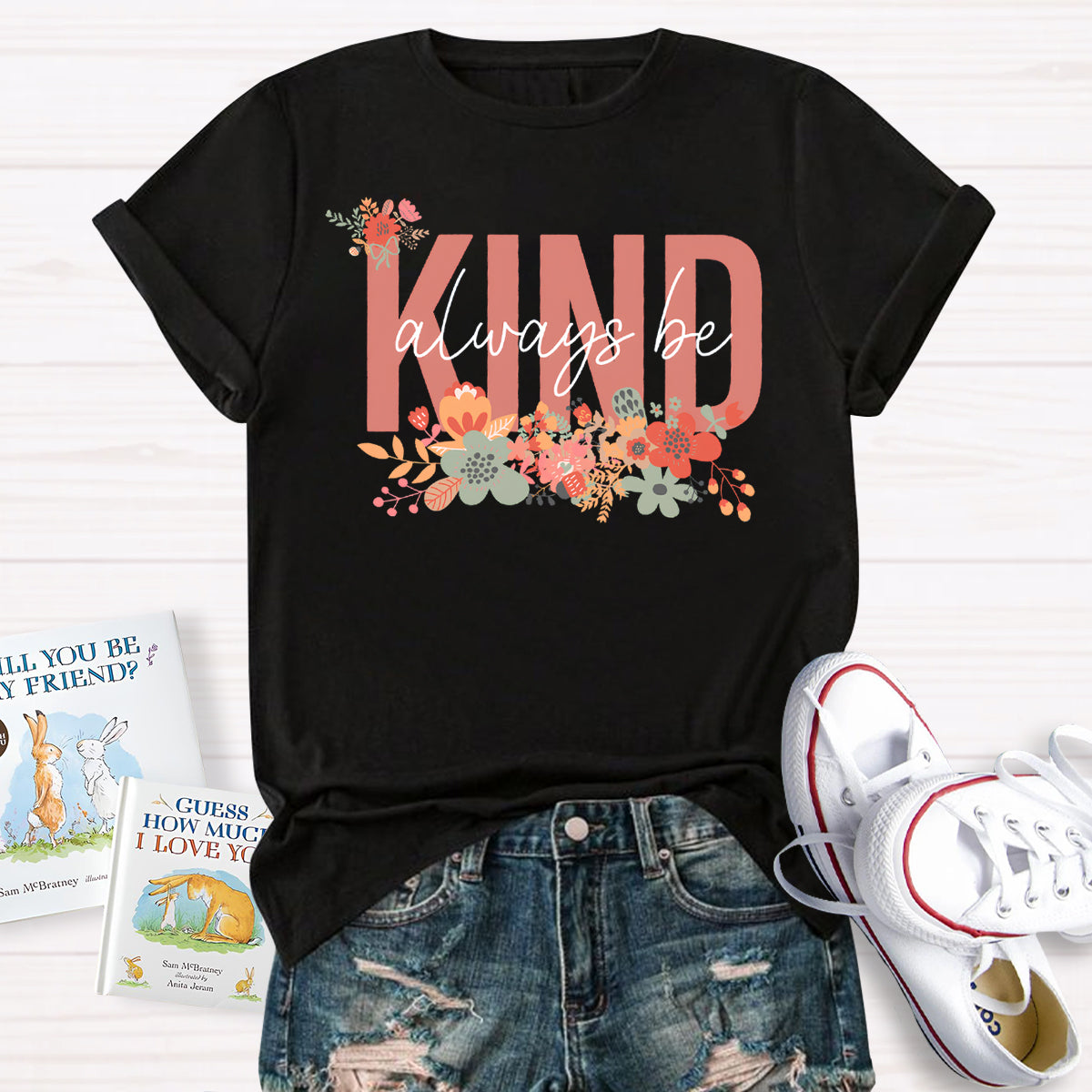 Flower Always Be Kind Printed T-Shirt