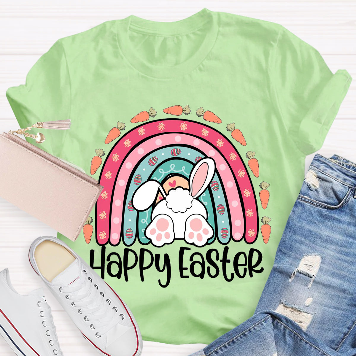 Happy Easter Carrot Rainbow T-Shirt