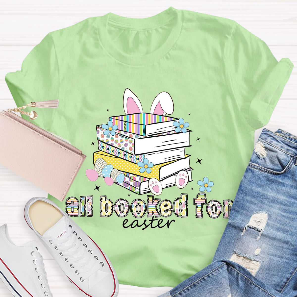 All Booked For Easter Teacher T-Shirt