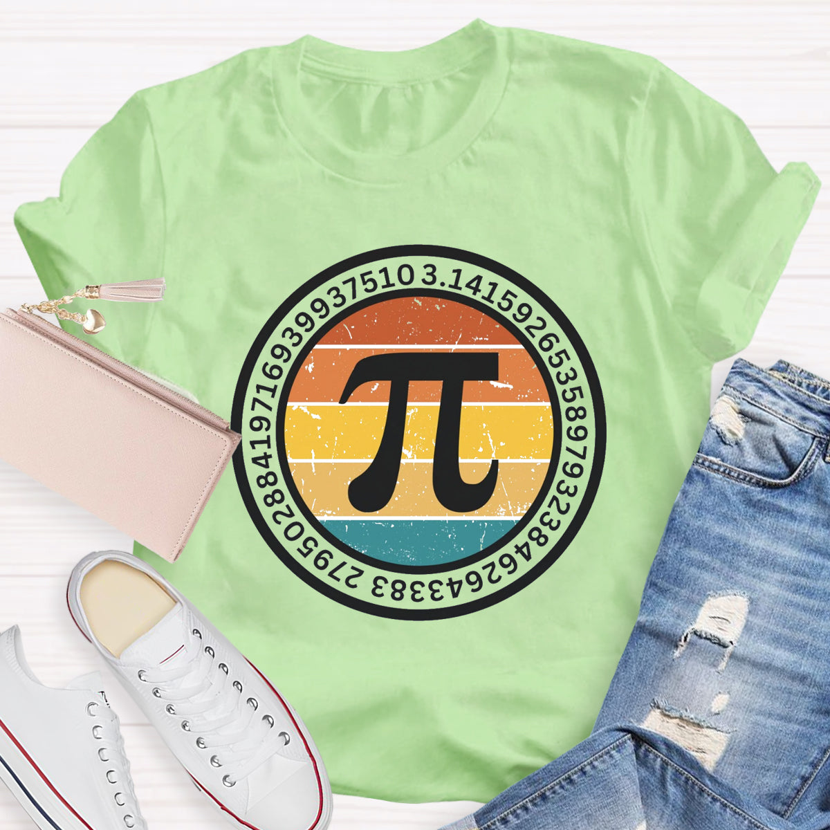 Vintage Pi Symbol Math Teacher T-Shirt