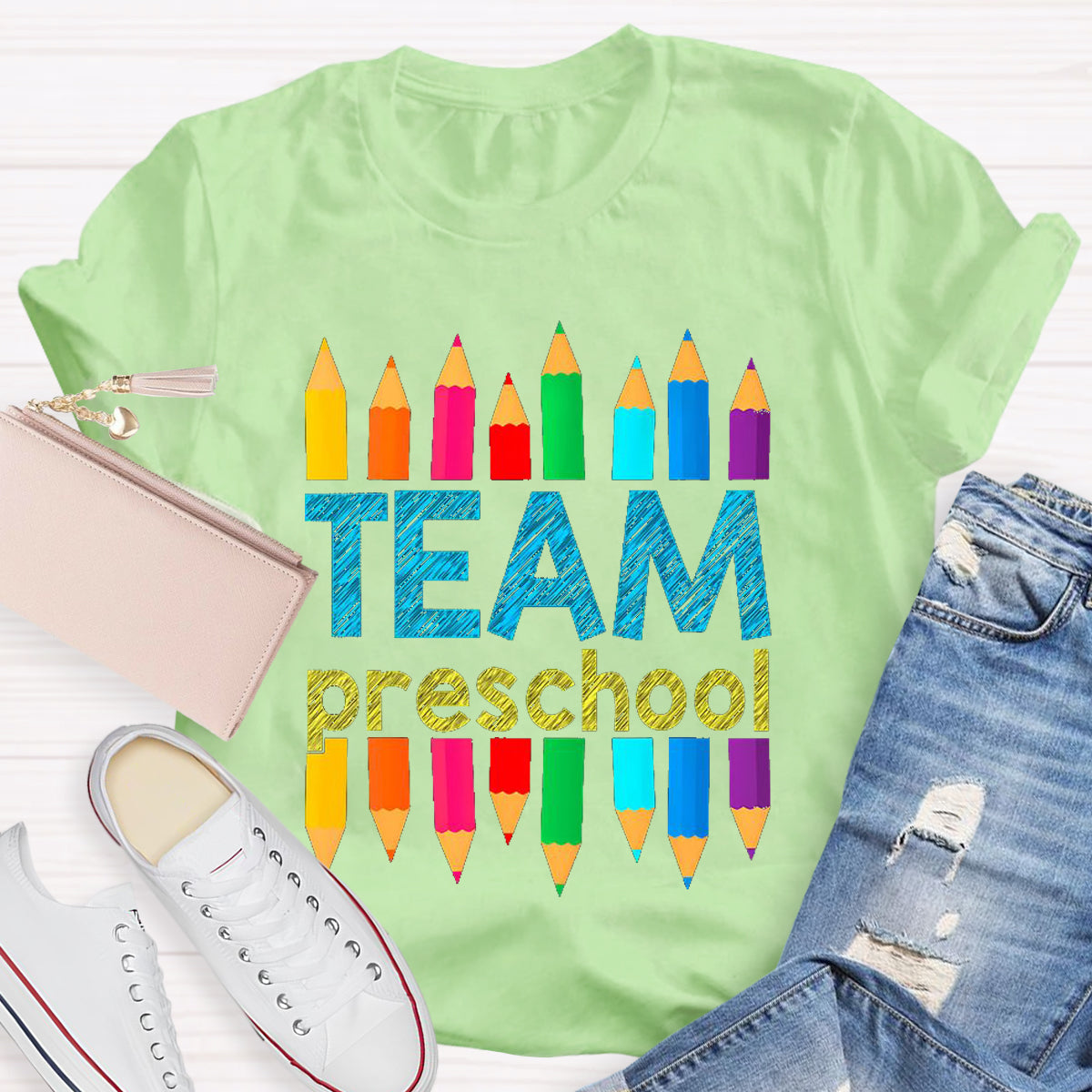 Personalized Grade Team Pencil Teacher T-Shirt