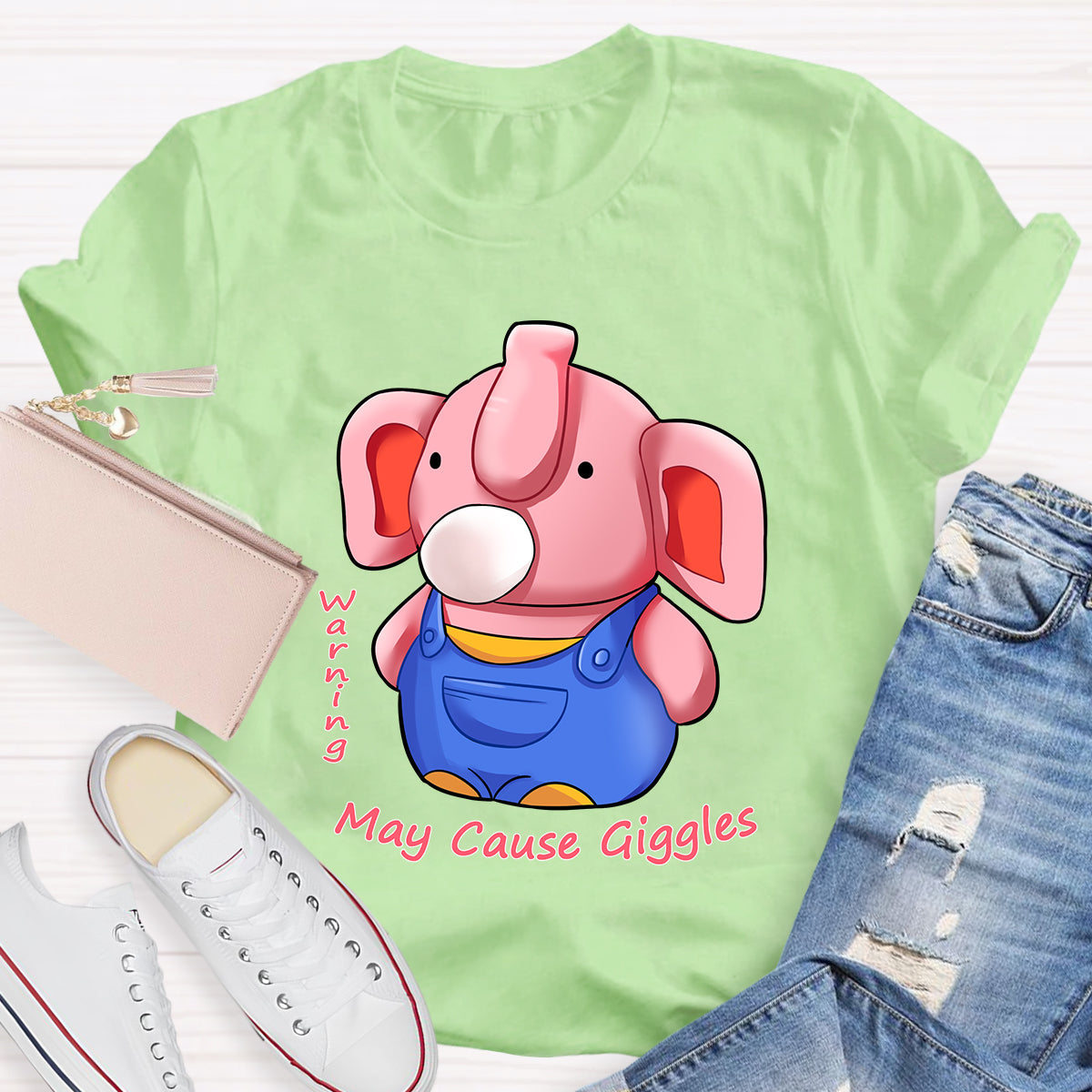 Warning: May Cause Giggles Cute Elephant T-Shirt