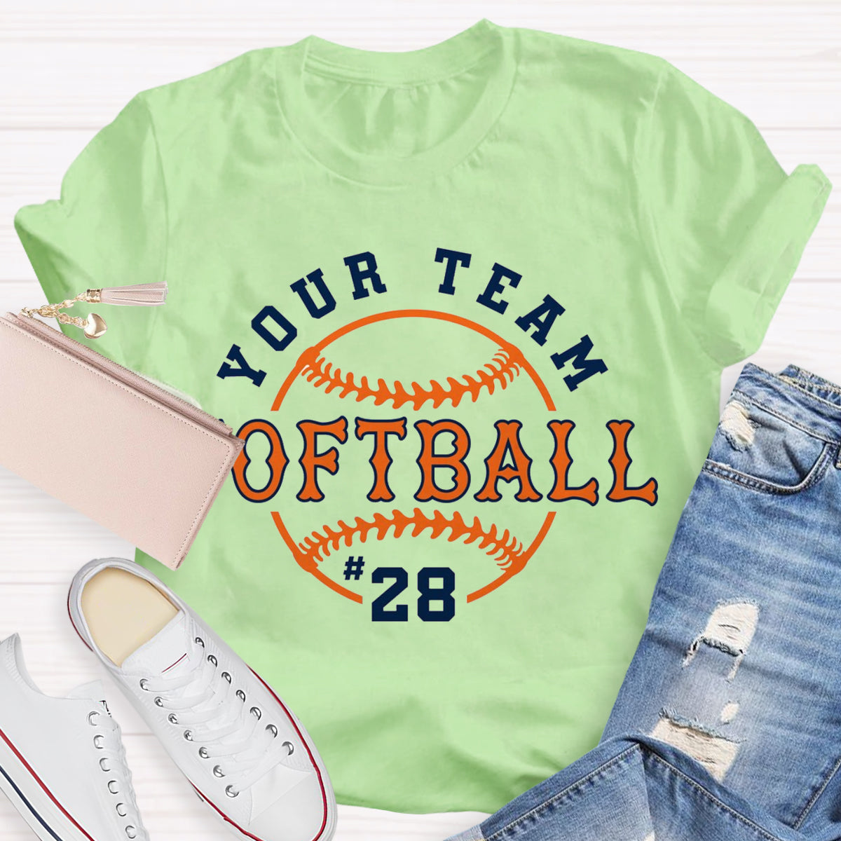 Personalized Team Name And Number Teacher T-Shirt