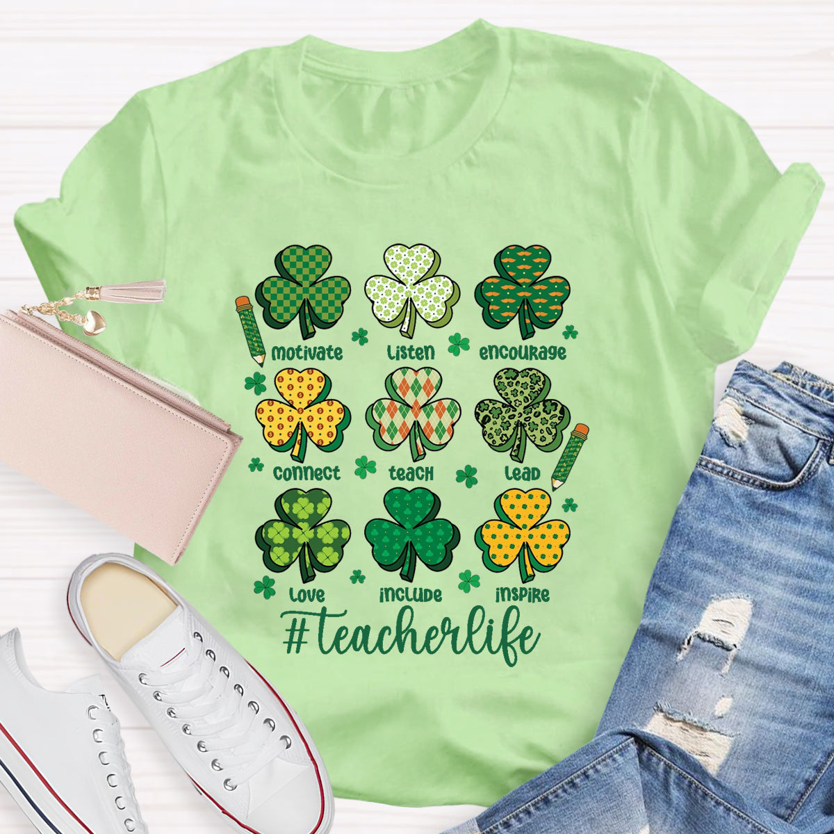 Teacher St Patrick's Day Motivate Listen T-Shirt