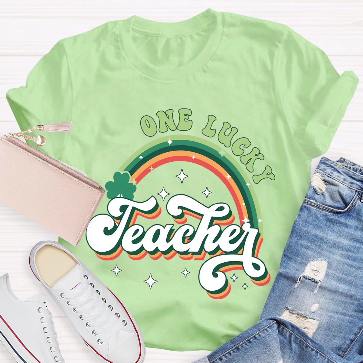 One Lucy Teacher Rainbow T-Shirt